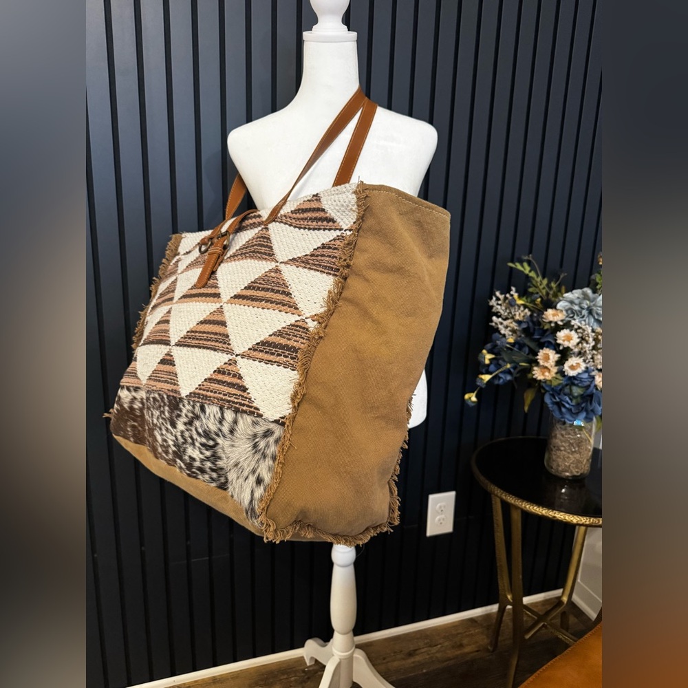 Myra Weekender Bag- Western Cow Print (Large)